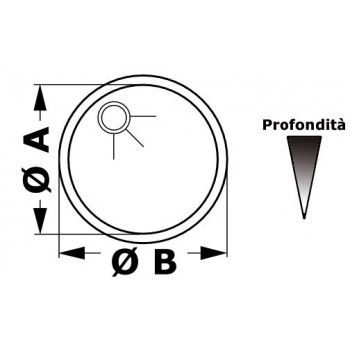 Lavello tondo in acciaio inox Ø 285 mm
